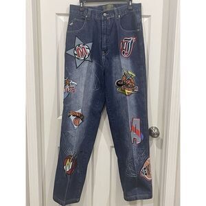 Y2K Vintage All Star Players Dtek NY Jeans Size 34 Patchwork